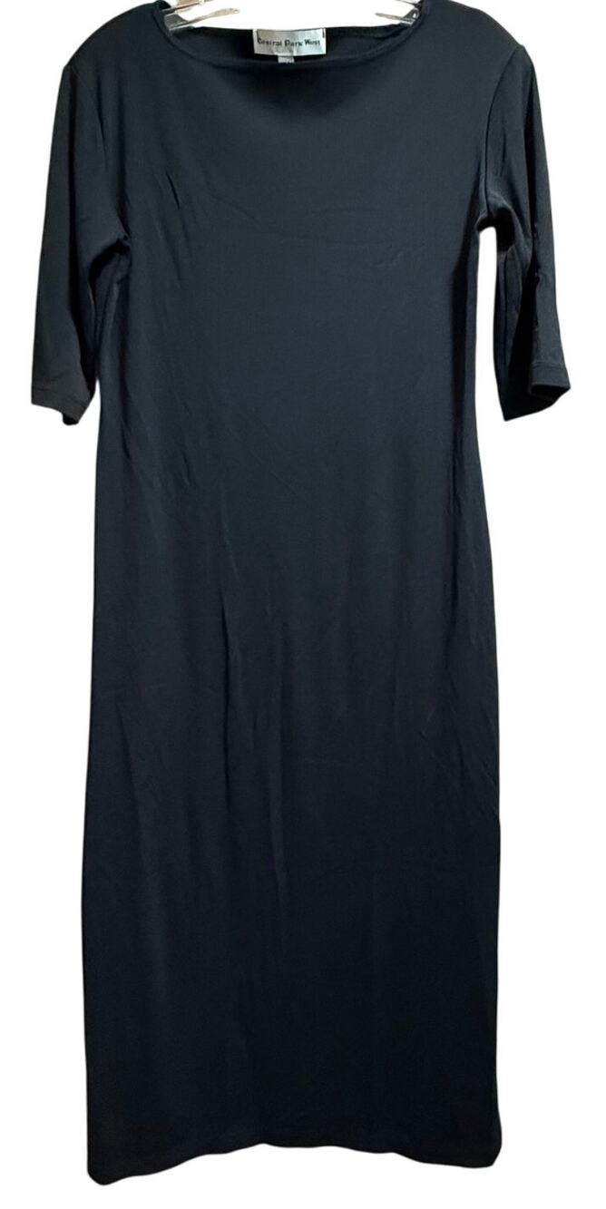Central Park West 3/4 Sleeve Black Long Dress - Size Medium